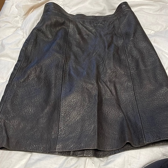 Lined black Leather skirt xsmall - Picture 1 of 5